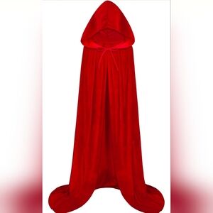 Red Riding Hood Cape Red Velvet Cape Halloween Cosplay One Size Fits Most